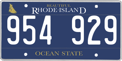 RI license plate 954929