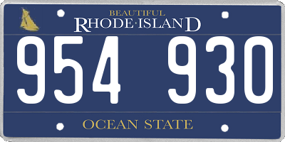 RI license plate 954930
