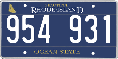 RI license plate 954931