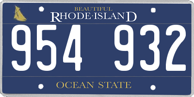RI license plate 954932