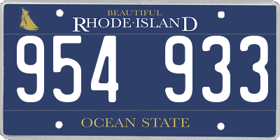 RI license plate 954933