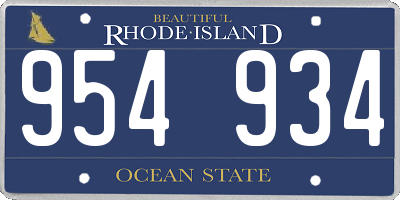 RI license plate 954934