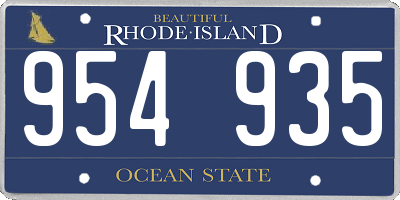 RI license plate 954935