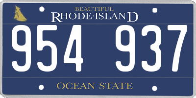 RI license plate 954937