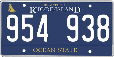 RI license plate 954938