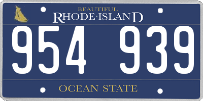 RI license plate 954939