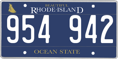 RI license plate 954942