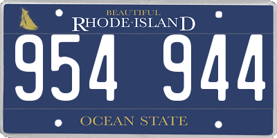 RI license plate 954944