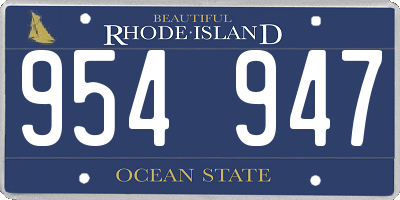 RI license plate 954947
