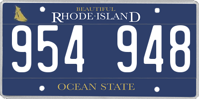 RI license plate 954948