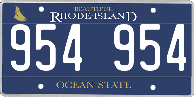 RI license plate 954954