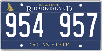 RI license plate 954957