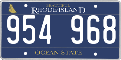 RI license plate 954968