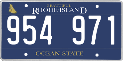 RI license plate 954971