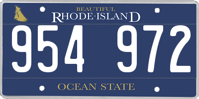 RI license plate 954972