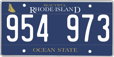 RI license plate 954973