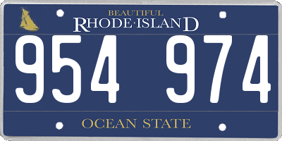 RI license plate 954974