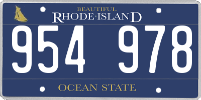 RI license plate 954978