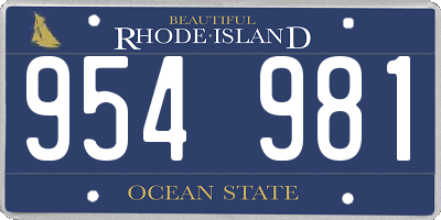 RI license plate 954981
