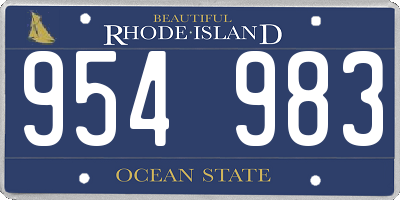 RI license plate 954983