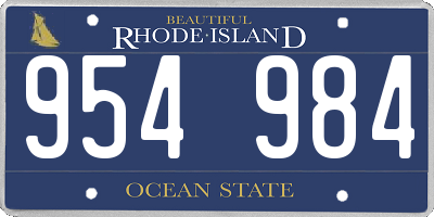 RI license plate 954984