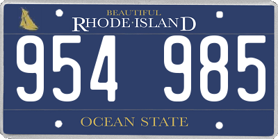 RI license plate 954985
