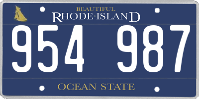 RI license plate 954987