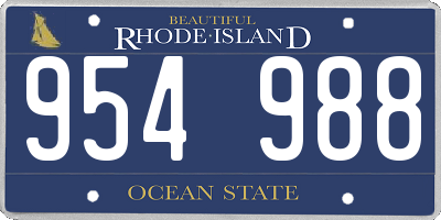 RI license plate 954988