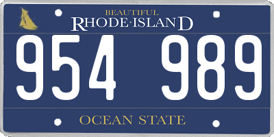 RI license plate 954989