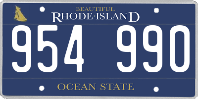 RI license plate 954990