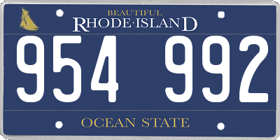 RI license plate 954992