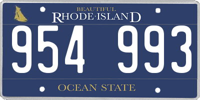 RI license plate 954993