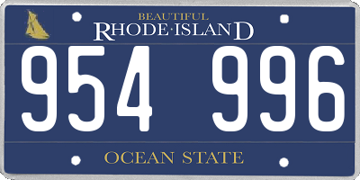 RI license plate 954996