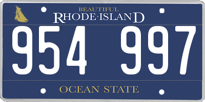 RI license plate 954997