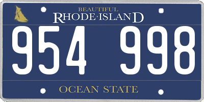 RI license plate 954998
