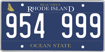RI license plate 954999