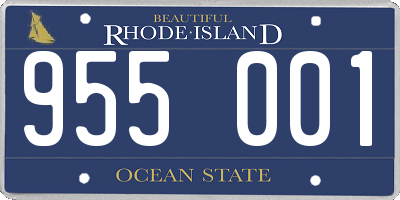 RI license plate 955001