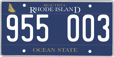 RI license plate 955003