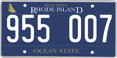 RI license plate 955007