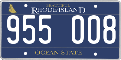 RI license plate 955008
