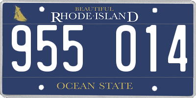 RI license plate 955014