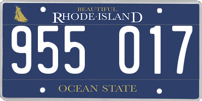 RI license plate 955017