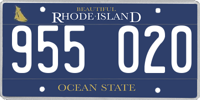 RI license plate 955020