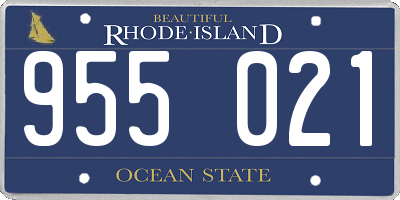RI license plate 955021