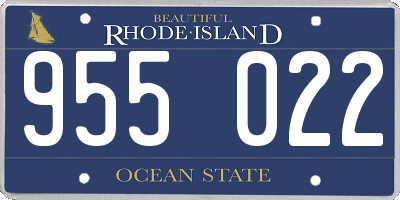 RI license plate 955022