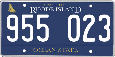 RI license plate 955023
