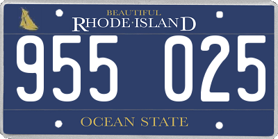 RI license plate 955025