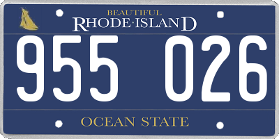 RI license plate 955026