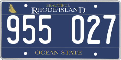 RI license plate 955027