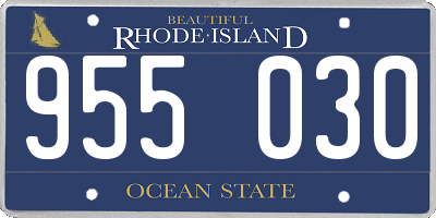 RI license plate 955030